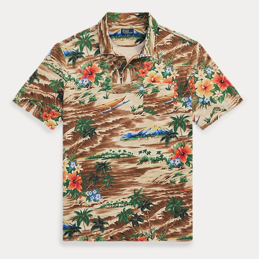 NWT Polo Ralph Lauren
Men's Classic-Fit Tropical Linen-Cotton Polo